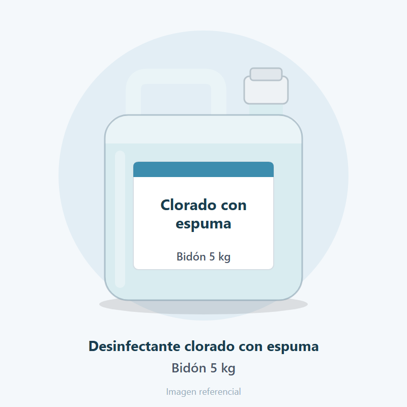 Desinfectante clorado con espuma