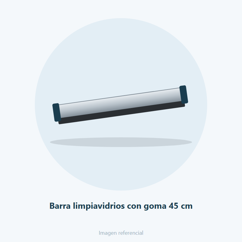Barra limpiavidrios con goma 45 cm